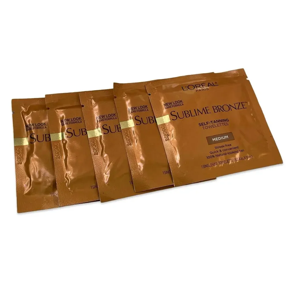 L'Oreal Paris Sublime Bronze Self-Tan Towelettes Medium Streak Free Body x5